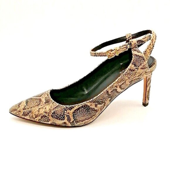 Express Snakeskin Textured Open Back Pointed Toe Pump - Picture 3 of 4